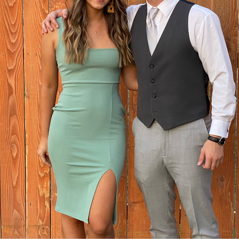 Nasty Gal Square Neck Bodycon Midi Dress